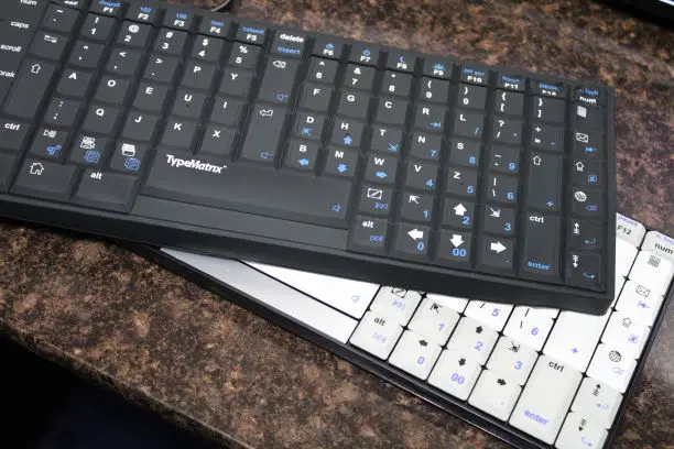 TypeMatrix 2030 Keyboard Dvorak layout with the keyboard cover