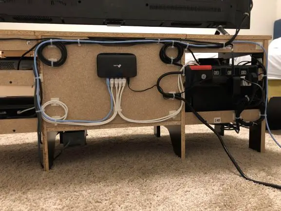 manage cable in living room