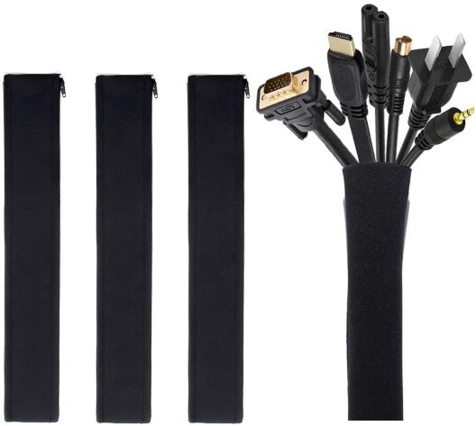 Hide Keyboard and Mouse Cables with cable sleeves