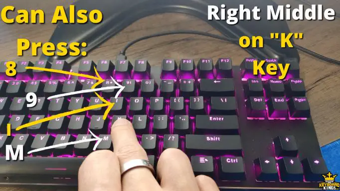 Keys Right Middle Finger can Press in Addition to K